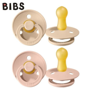Smoczek uspokajający kauczukowy BIBS VANILIA/BLUSH  2-pak M 6-18 mcy