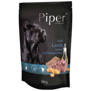 Karma mokra dla psa PIPER z jagnięciną marchwią i brązowym ryżem 500g