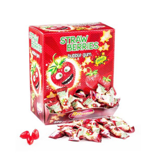 Guma Balonowa Z Proszkiem Musującym - Strawberry Bubble Gum 3,5gx200