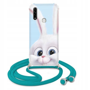 Etui Crossbody Do OPPO A8 Turkusowy Sznurek Wzory