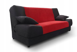 SOFA WERSALKA JAŚ czerwona 06 rozkładana sprężyny