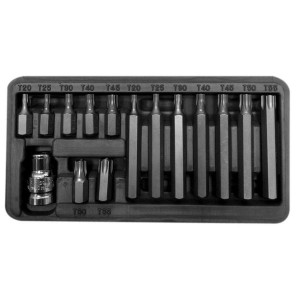 10745 Końcówki, bity, 3/8 cala Torx Security T20-T55, L 30/75mm,15 elementó