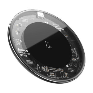 Bezprzewodowa ładowarka indukcyjna Baseus Simple, 15W (przezroczysta)