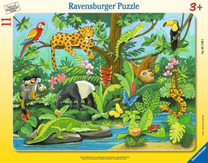 Puzzle 11el Co tu pasuje? Zwierzat deszczowego lasu 051403 RAVENSBURGER