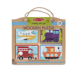 Melissa & Doug Drewniane puzzle 4 obrazki Pojazdy