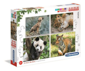 Clementoni Puzzle 20+60+100+180el - Dzikie życie