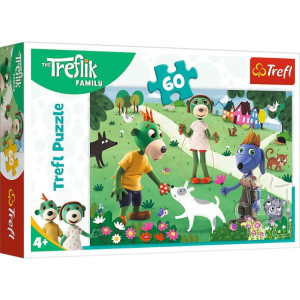 Puzzle 60el Radosny dzień Treflików. Rodzina Treflików 17377 Trefl