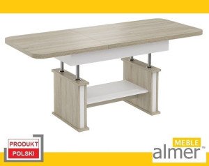 Ławostół Ława Stół L02 rozkładana 120(+40)x70 dąb sonoma biel