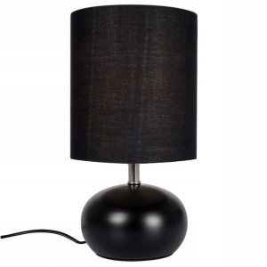 Lampa stołowa z abażurem klosz czarna podstawka
