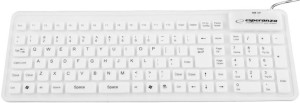 EK126W Klawiatura przewodowa standardowa silikonowa USB/OTG biała Esperanza