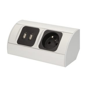 Gniazdo meblowe 1x2P+Z, 2xUSB, wersja schuko
