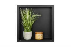 Balneo WALL-BOX No Rim Black - Półka wnękowa bezramkowa czarna 30x30x7 cm