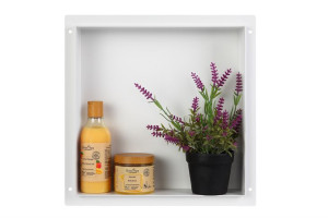 Balneo WALL-BOX No Rim White - Półka wnękowa bezramkowa biała 30x30x7 cm