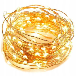 Lampki Druciki Led Na Baterie Białe Ciepłe 80 Szt