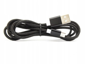 Kabel Usb Typ C 2m Czarny - Nylon Hq
