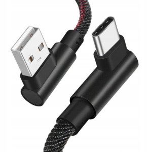 Kabel Kątowy Usb Micro 90 Stopni Qc 3.0 1m Czarny