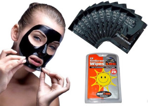 Pilaten Black Mask Czarna Maska 10szt + Chusteczki
