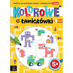 Kolorowe łamigłówki. Krzyżówki labirynty 5-latek