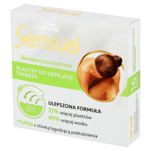Sensual plastry do depilacji twarzy włosy mocne 16szt + oliwka łagodząca