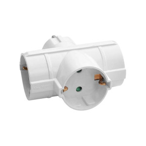 Rozgałęźnik 3x2P+Z (Schuko), biały