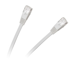 Patchcord płaski UTP 8c wtyk-wtyk 5.0m CCA biały  cat.6e