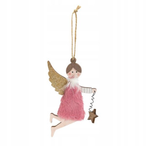 Drewniana zawieszka dekoracja Aniołek 16cm prezent