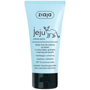 Jeju biały mus do twarzy na dzień SPF10 z nutą mięty granatu i porzeczki