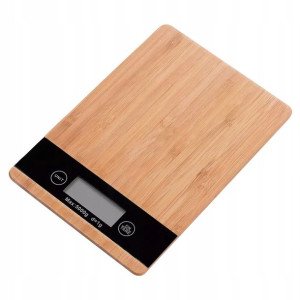 Waga Kuchenna Bambusowa Elektroniczna Lcd 5kg 1g