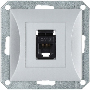 Gniazdo moduł telefoniczne 6-PIN OPAL srebrny