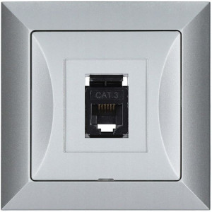 Gniazdo telefoniczne 6-PIN OPAL srebrny