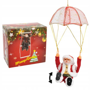 Grający Święty Mikołaj ze spadochronem 40 cm
