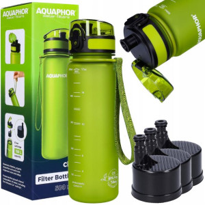 Butelka bidon Aquaphor City 0,5 zielona ZESTAW