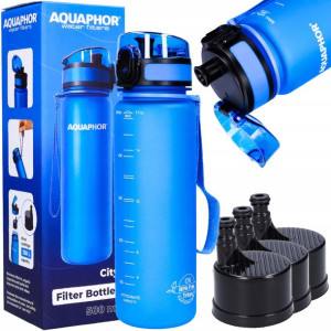 Butelka filtrująca AQUAPHOR CITY 0,5l + 3 filtry