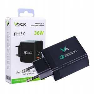 Ładowarka Sieciowa Usb Usb-c Qc Pd 36w 3a Vayox