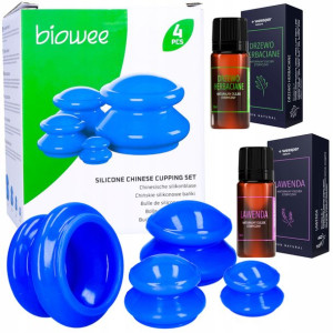 4 Bańki Chińskie Silikonowe + Olejki W Zestawie
