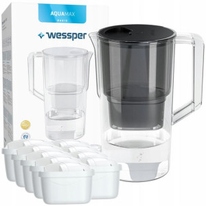 Dzbanek Wessper Aquamax Czarny 10x Filtr Wkład