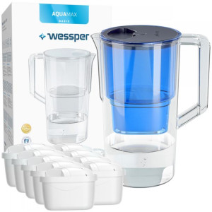 Dzbanek Filtrujący Wessper 2,5l 10x Filtr Do Brita