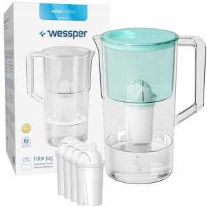 Dzbanek Filtrujący Wessper 2,5l 5x Filtry Do Brita