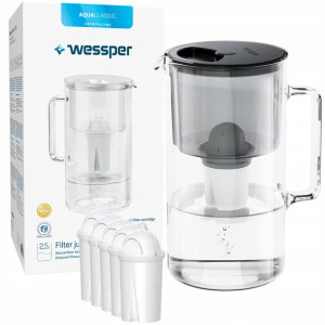 Dzbanek Filtrujący Wessper Szklany 2,5l + 6x Filtr