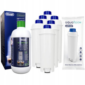 6x FILTR WODY do DELONGHI +ODKAMIENIACZ 500 zestaw