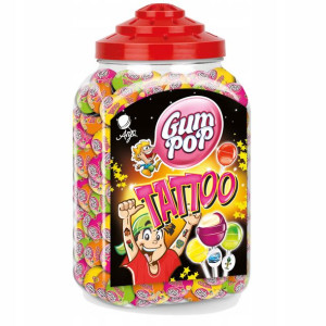 Lizaki Gum Pop + Tatuaż Zmywalny 100szt Do Sklepu