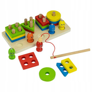 Drewniana zabawka edukacyjna sorter +rybki prezent
