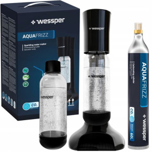Saturator Syfon Wessper AquaFrizz - czarny Zestaw