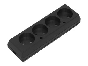 9351  Gniazdo gn-460 4gn bez uziemienia czarne