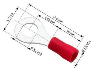 43-009  Konektor oczkowy izolowany śruba 3,2