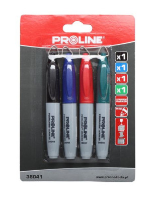 Markery perm. "mini" 4 szt. (cza,nie,cze,zie), karta,proline