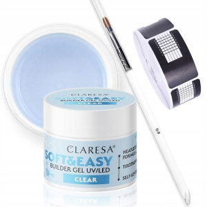 Zestaw budujący pędzelek szablon + żel Claresa 12g