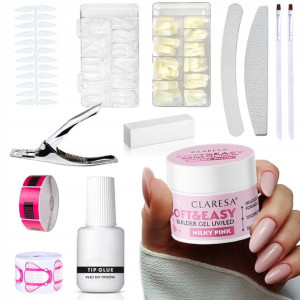 Zestaw budujący żel MILKY PINK 12g Claresa tipsy