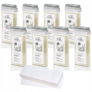 ItalWax 8x wosk do depilacji rolka CRYSTAL + paski