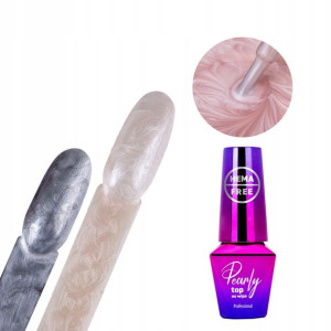 MollyLac Top Pearly SepiSilver z efektem szampańskiego marmurka Hema free